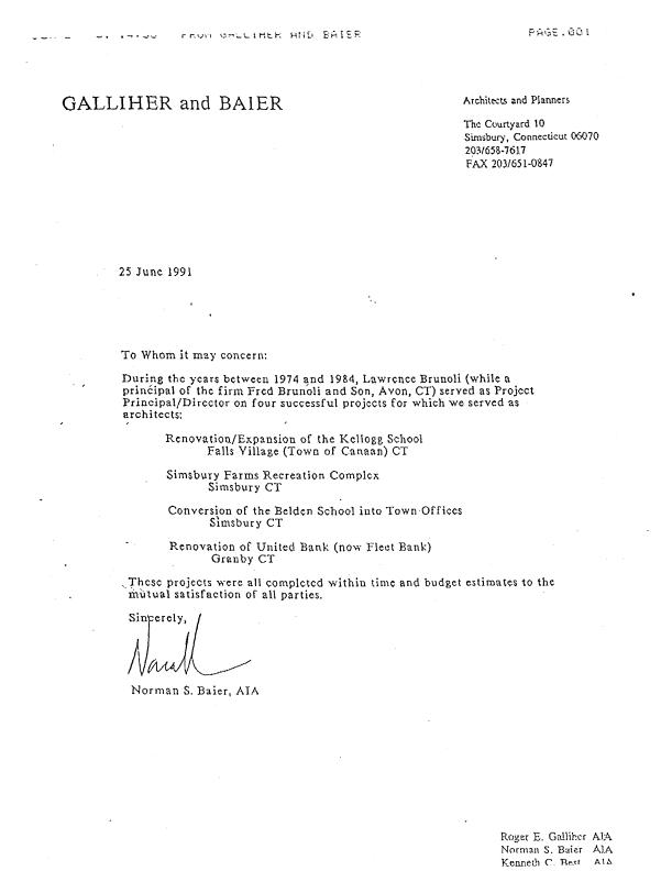 Original historical letter for Norman S. Baier, AIA
